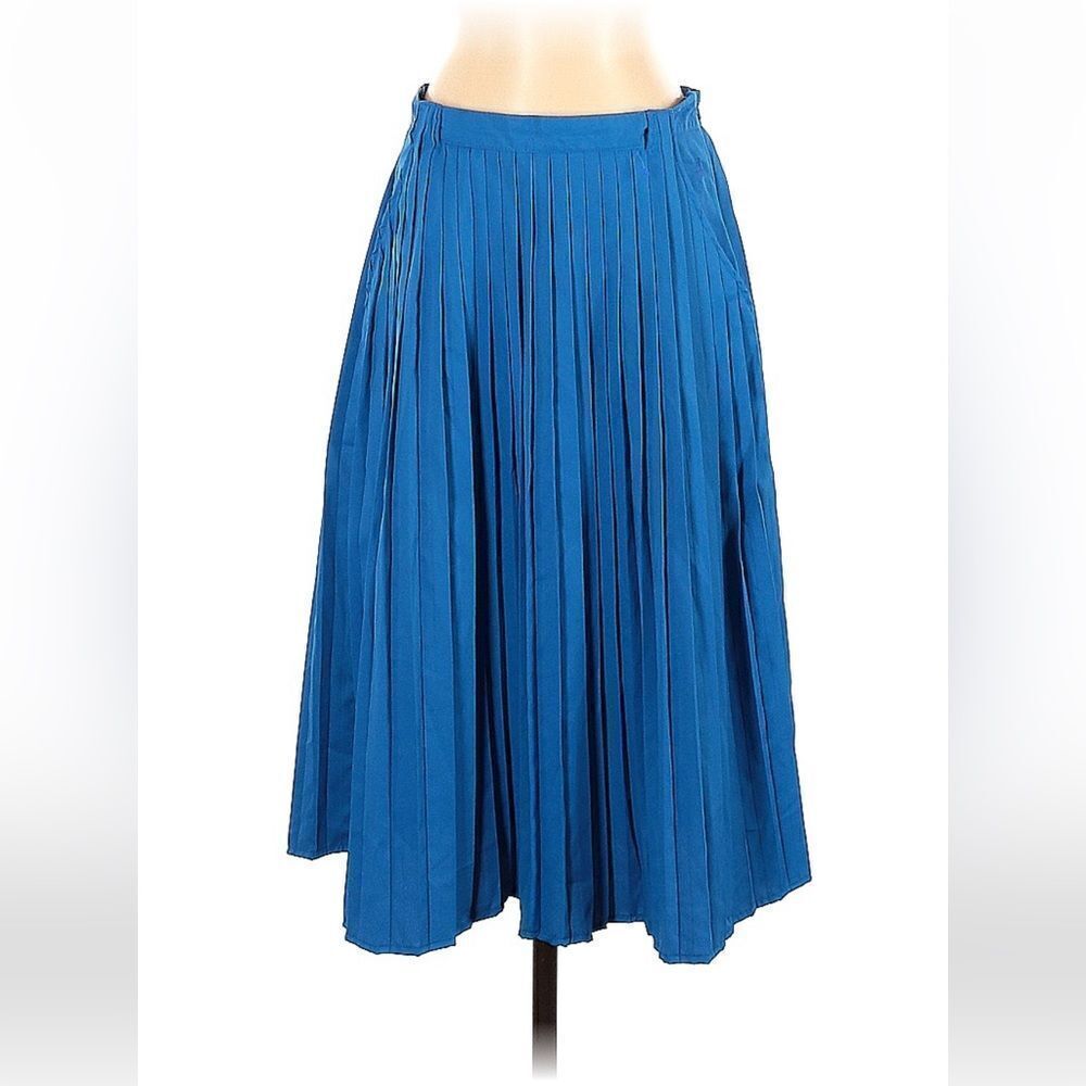 Volvos x Natalie Suarez Unity Collective Series Blue Pleated Midi Skirt Sz 5